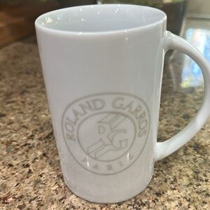 White Ceramic Tennis Mug from Roland Garros, Paris